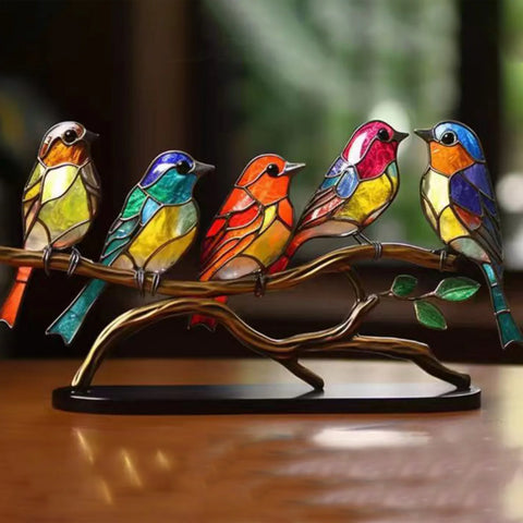 Colorful Birds Desktop Ornament