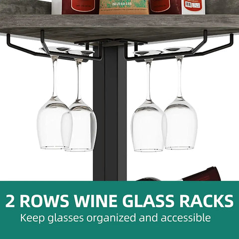 Corner Shelf with Wine Glass Holder