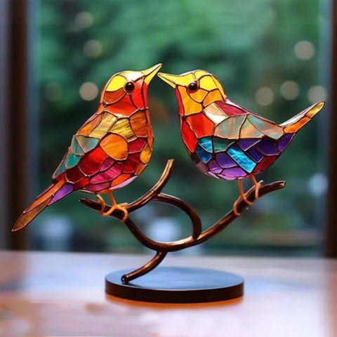 Colorful Birds Desktop Ornament