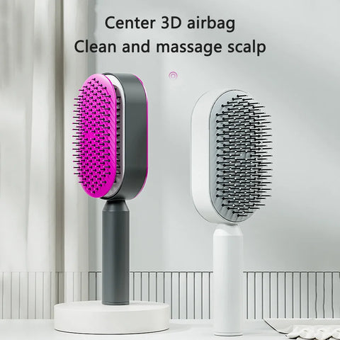 One-Key Self Cleaning Hair Brush