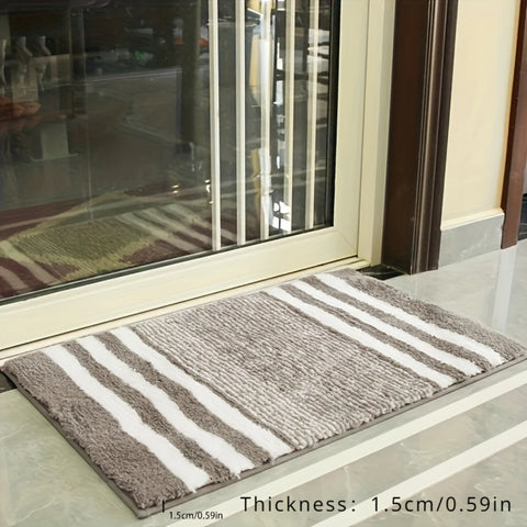 Plush Stripe Bath Mat