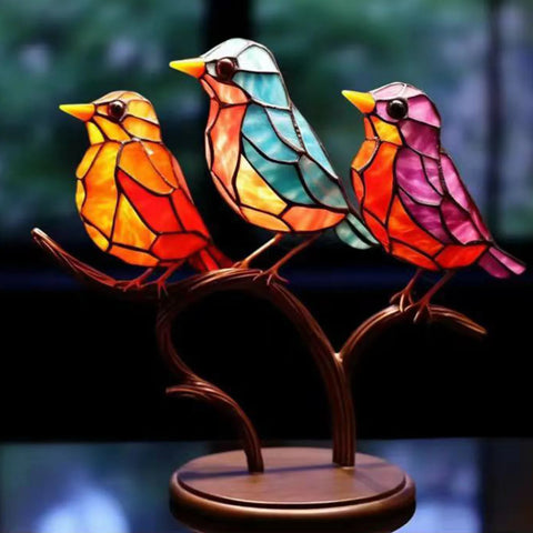 Colorful Birds Desktop Ornament