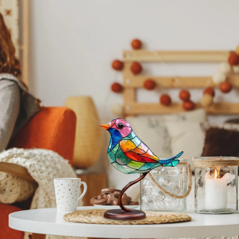 Colorful Birds Desktop Ornament