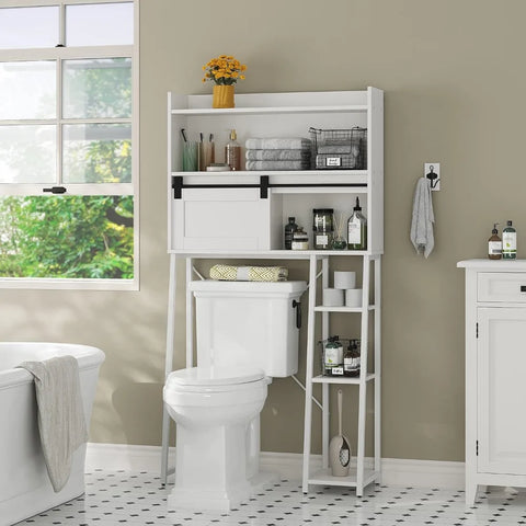 Over the Toilet Storage with Toilet Paper Stand