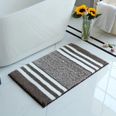 Plush Stripe Bath Mat