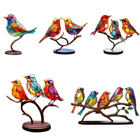 Colorful Birds Desktop Ornament