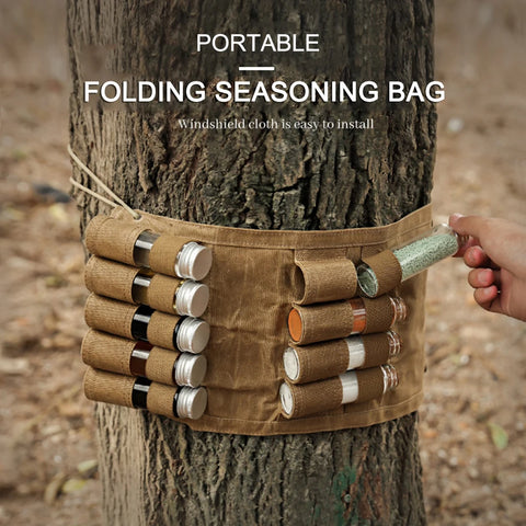 Outdoor Canvas Seasoning Bottle Storage Bag